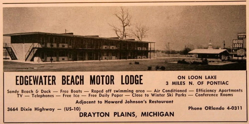 Edgewater Beach Motor Lodge - Vintage Ad (newer photo)